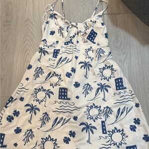 Jessica Simpson Cream and Blue Sundress